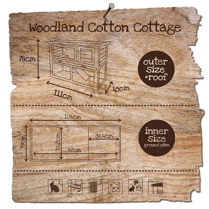 DUVO+ Kaninchenstall Woodland Cotton Cottage
